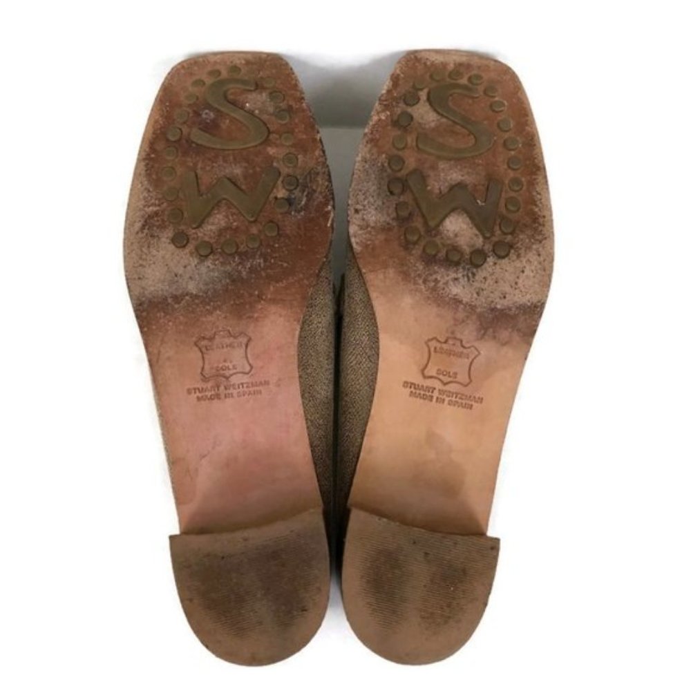 Stuart Weitzman Mules Square Toes Tan Leather - Picture 6 of 7